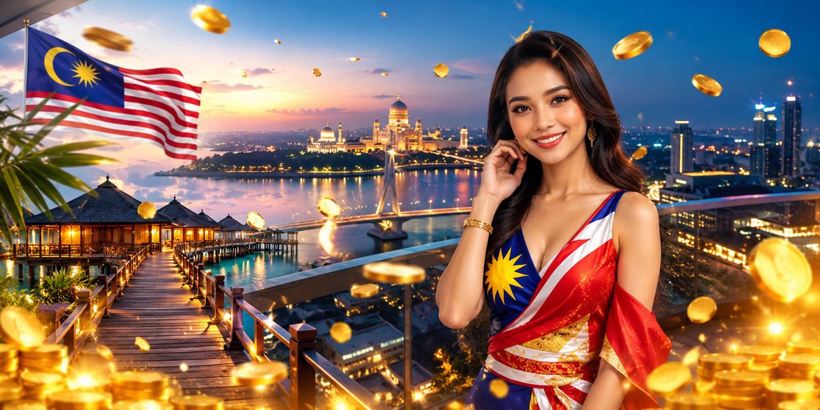 Suasana pertaruhan dalam talian di platform gcup5 dengan latar belakang bandar Putrajaya Malaysia